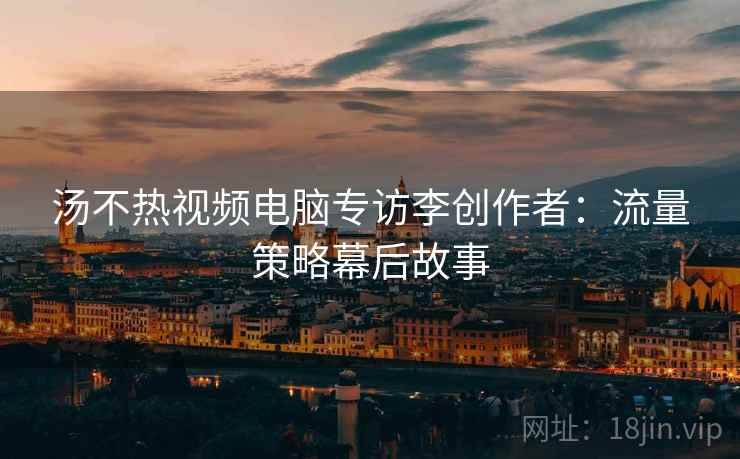 汤不热视频电脑专访李创作者：流量策略幕后故事