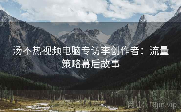 汤不热视频电脑专访李创作者：流量策略幕后故事