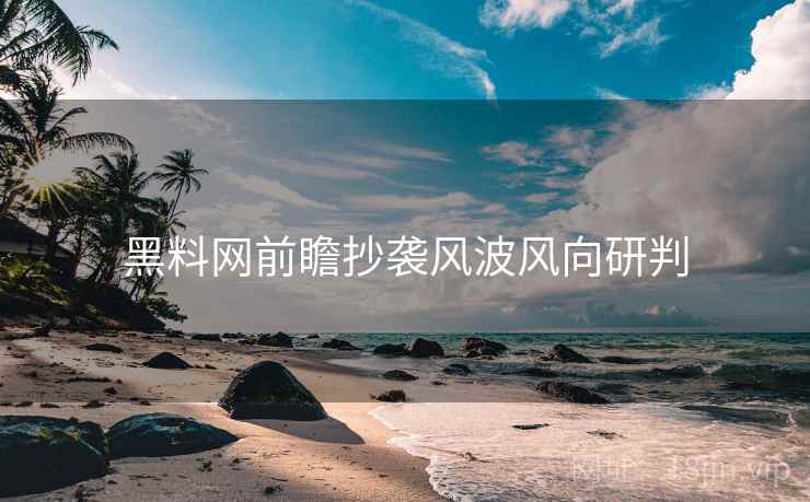 黑料网前瞻抄袭风波风向研判