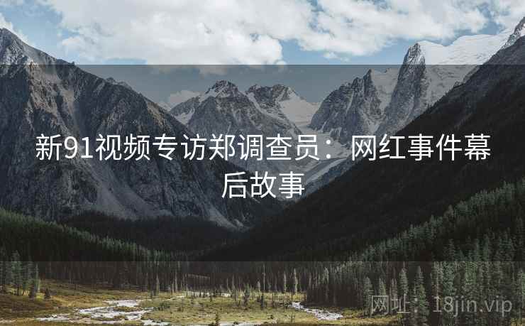 新91视频专访郑调查员：网红事件幕后故事
